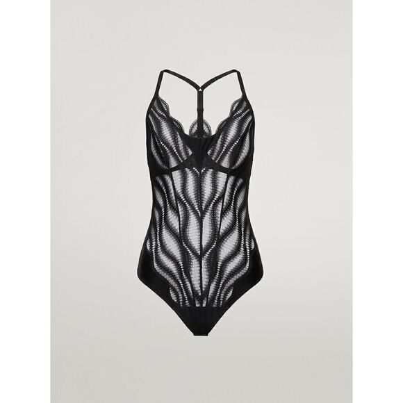 NWT Wolford Esmeralda String Body Black 8 C-cup - Picture 5 of 16